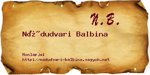 Nádudvari Balbina névjegykártya